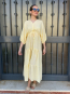 Vestido Midi Amarillo con Manga Abullonada