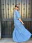 Vestido Largo Denim con Fruncido