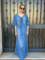 Vestido Largo Denim con Fruncido