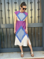 Vestido Midi Geométrico en Tonos Vibrantes