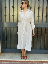 Vestido Camisero de Rayas con Cinturon