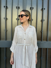 Vestido Camisero de Rayas con Cinturon