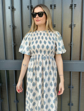 Vestido Midi con Nido abeja
