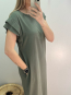 Vestido Largo Verde Kaki con Bolsillos
