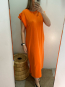 Vestido Largo Naranja con Bolsillos