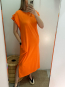 Vestido Largo Naranja con Bolsillos
