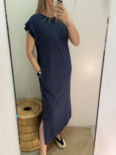 Vestido Largo marino con Bolsillos