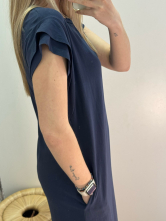 Vestido Largo marino con Bolsillos
