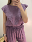 Conjunto Lino lila con detalle Volante