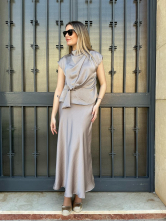 Conjunto satinado topo-Elegancia minimalista