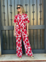 Conjunto Floral Rojo y Blanco