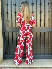Conjunto Floral Rojo y Blanco