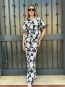 Conjunto Floral Blanco y Negro