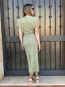 Vestido Midi Estampado en verde y beis