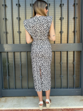 Vestido Estampado en Blanco y Negro