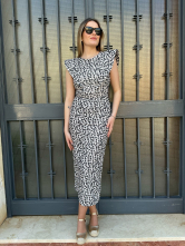 Vestido Estampado en Blanco y Negro