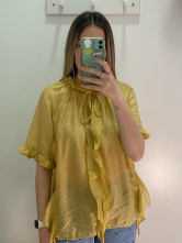 Blusa Fluida de Voile con Lazada
