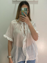 Blusa Fluida de Voile con Lazada
