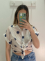 Camisa Fluida Manga Corta Estampado Lunares y Nudo