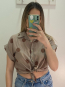 Camisa Fluida Manga Corta Estampado Lunares y Nudo