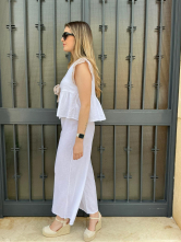 Conjunto Blanco con Lazada y Detalles Vichy