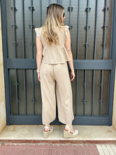 Conjunto Blanco con Lazada y Detalles Vichy