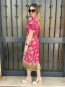 Vestido midi Estampado con Flecos Laterales
