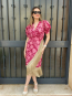 Vestido midi Estampado con Flecos Laterales