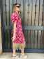 Vestido midi Estampado con Flecos Laterales