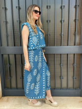 Conjunto Elegancia Dorada con Detalles Étnicos