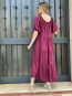Vestido Largo Granate con Volantes
