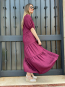 Vestido Largo Granate con Volantes