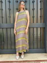 Vestido Largo de Rayas Tierra y Oliva