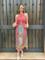 Vestido Midi Estampado Tropical con escote Halter