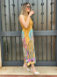 Vestido Midi Estampado Tropical con escote Halter