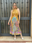 Vestido Midi Estampado Tropical con escote Halter
