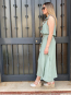 Conjunto Top Volantes y falda Midi Cruzada verde salvia