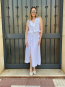 Conjunto Top Volantes y falda Midi Cruzada Blanco