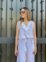 Conjunto Top Volantes y falda Midi Cruzada Blanco