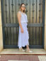 Conjunto Top Volantes y falda Midi Cruzada Blanco