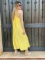Vestido midi Amarillo de Tirantes con detalle metalico