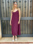 Vestido midi Granate de Tirantes con detalle metalico