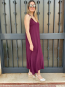 Vestido midi Granate de Tirantes con detalle metalico