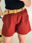 Short de Lino con Cinturón Trenzado