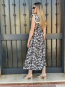 Vestido midi negro con Estampado Floral