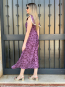 Vestido midi morado con Estampado Floral