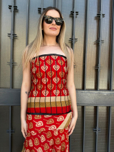 Vestido Largo Etnico Palabra de Honor