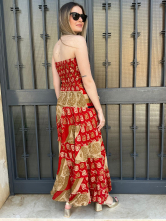 Vestido Largo Etnico Palabra de Honor