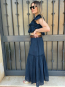 Conjunto boho Marino de Dos Piezas: Top con Volantes y Falda Larga
