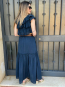 Conjunto boho Marino de Dos Piezas: Top con Volantes y Falda Larga